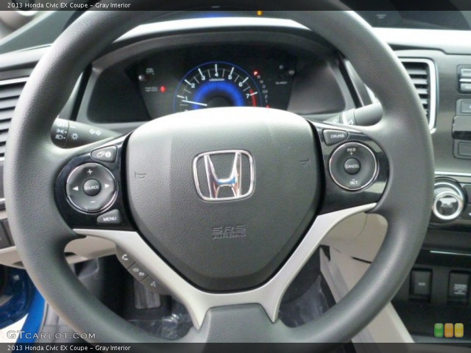 Gray Interior Steering Wheel for the 2013 Honda Civic EX Coupe #76557725