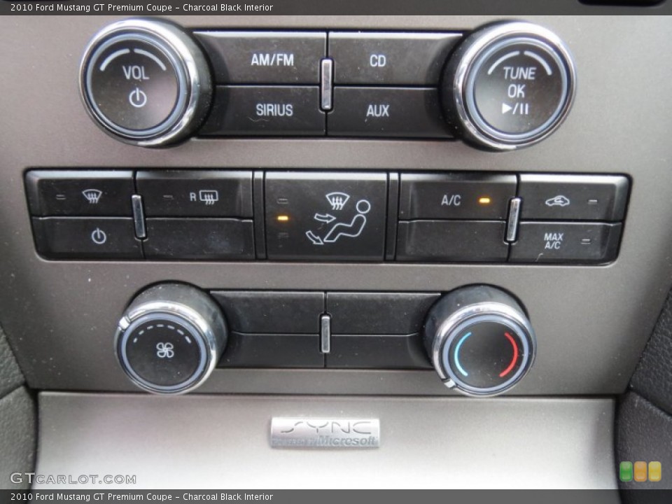 Charcoal Black Interior Controls for the 2010 Ford Mustang GT Premium Coupe #76559003