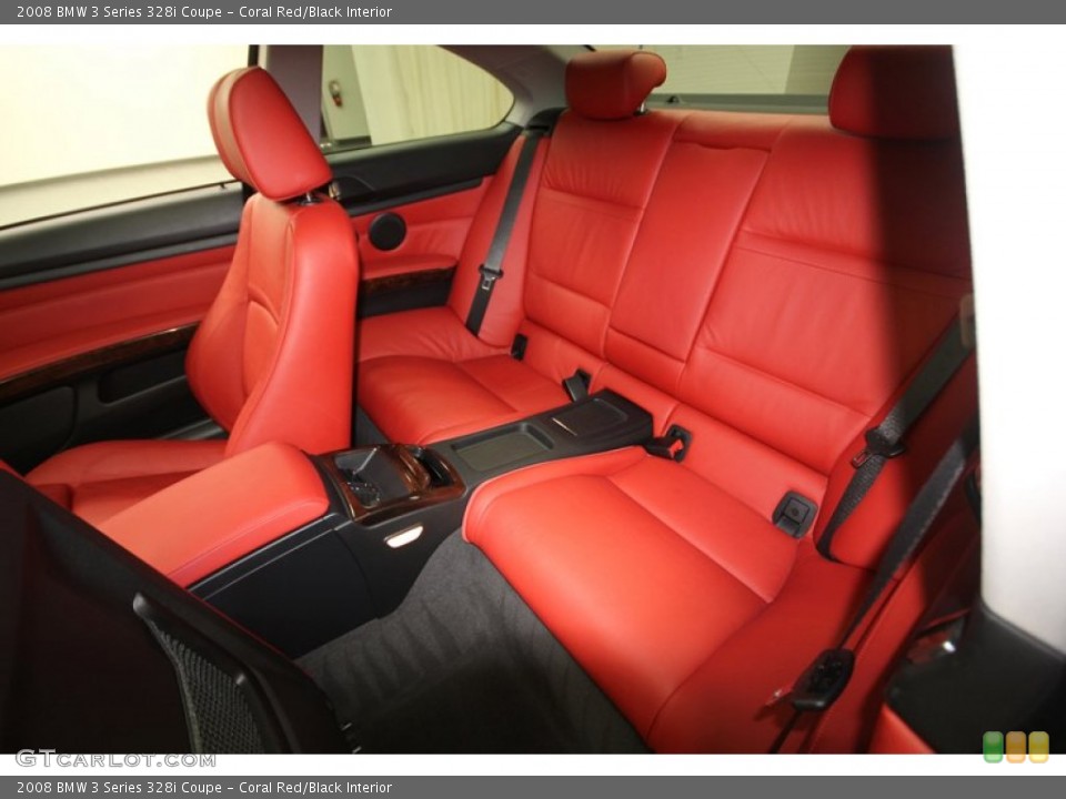 Coral Red/Black Interior Rear Seat for the 2008 BMW 3 Series 328i Coupe #76559132