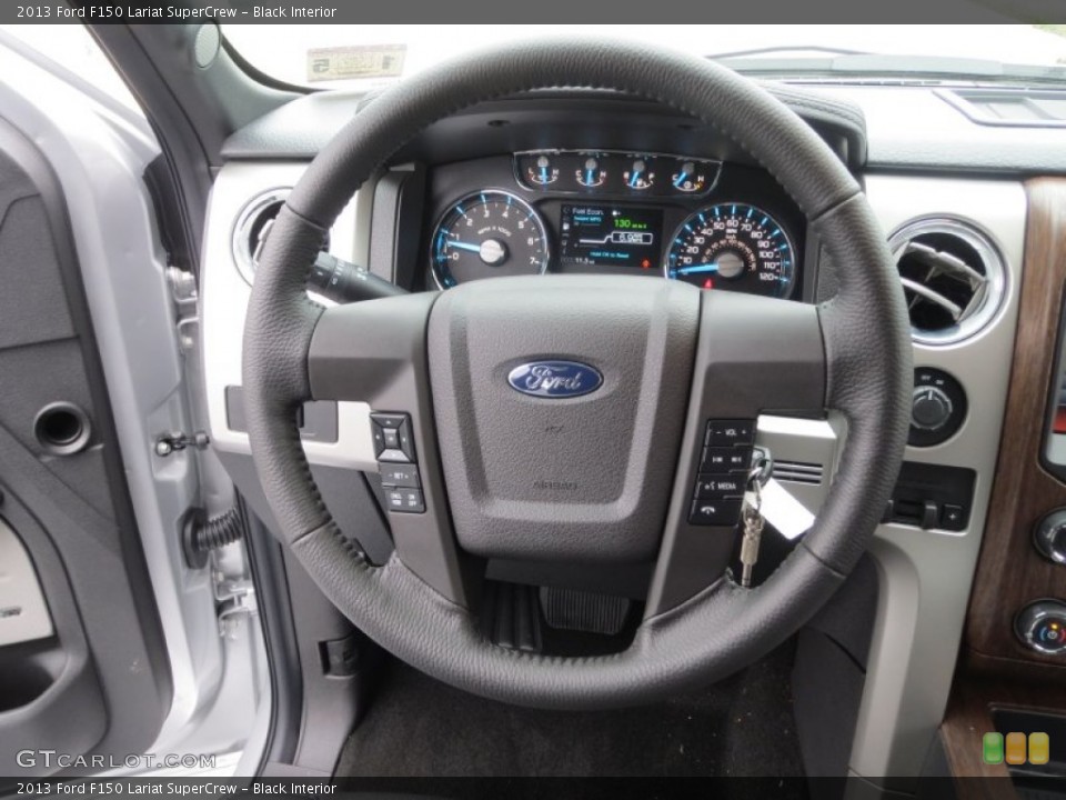 Black Interior Steering Wheel for the 2013 Ford F150 Lariat SuperCrew #76561628