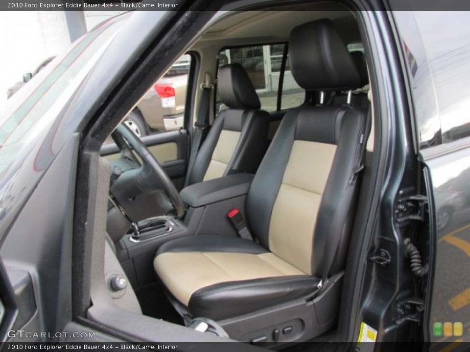 Black/Camel Interior Front Seat for the 2010 Ford Explorer Eddie Bauer 4x4 #76567517