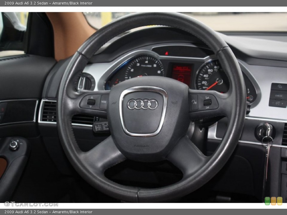 Amaretto/Black Interior Steering Wheel for the 2009 Audi A6 3.2 Sedan #76569824