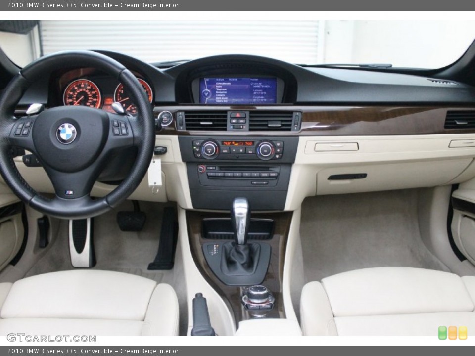 Cream Beige Interior Dashboard for the 2010 BMW 3 Series 335i Convertible #76574399