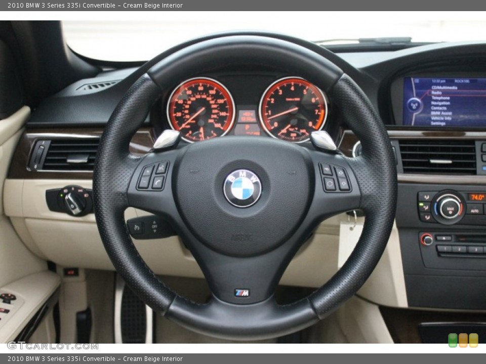 Cream Beige Interior Steering Wheel for the 2010 BMW 3 Series 335i Convertible #76574762