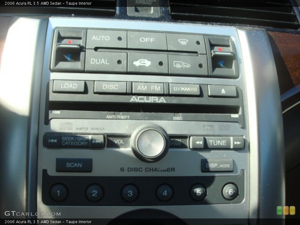 Taupe Interior Controls for the 2006 Acura RL 3.5 AWD Sedan #76581116