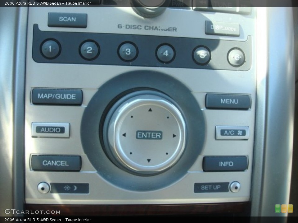 Taupe Interior Controls for the 2006 Acura RL 3.5 AWD Sedan #76581135