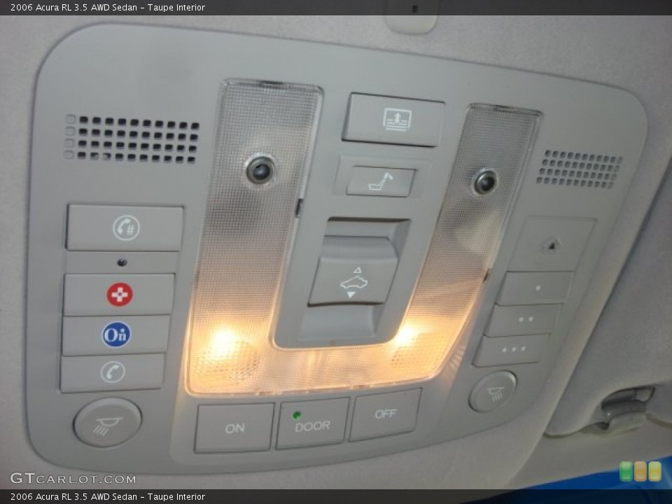 Taupe Interior Controls for the 2006 Acura RL 3.5 AWD Sedan #76581200