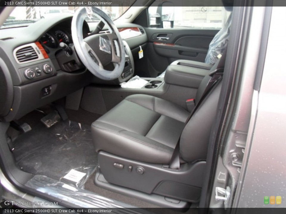 Ebony Interior Photo for the 2013 GMC Sierra 2500HD SLT Crew Cab 4x4 #76593850