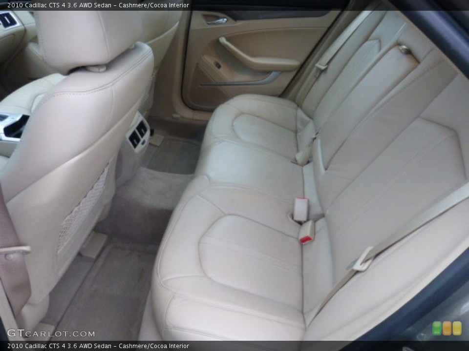 Cashmere/Cocoa Interior Rear Seat for the 2010 Cadillac CTS 4 3.6 AWD Sedan #76595353