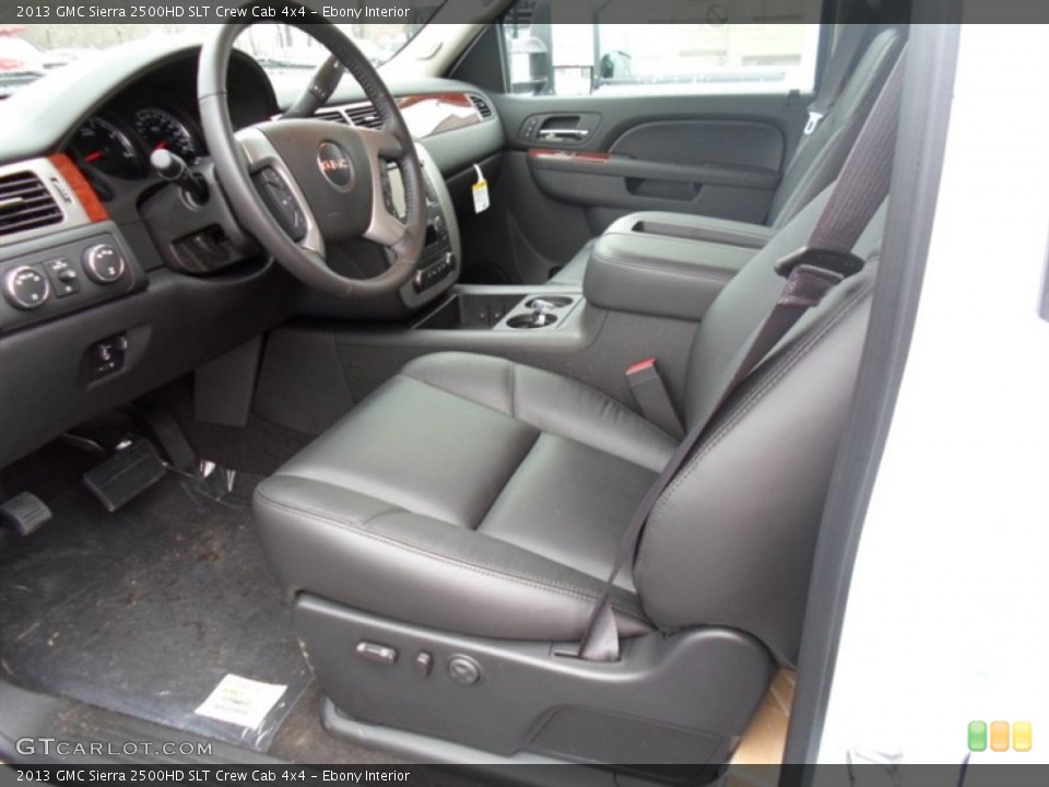 Ebony Interior Photo for the 2013 GMC Sierra 2500HD SLT Crew Cab 4x4 #76595383