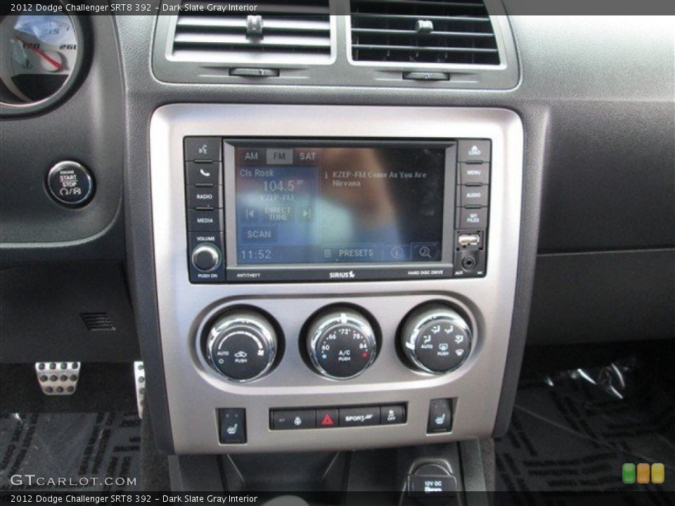 Dark Slate Gray Interior Controls for the 2012 Dodge Challenger SRT8 392 #76598708