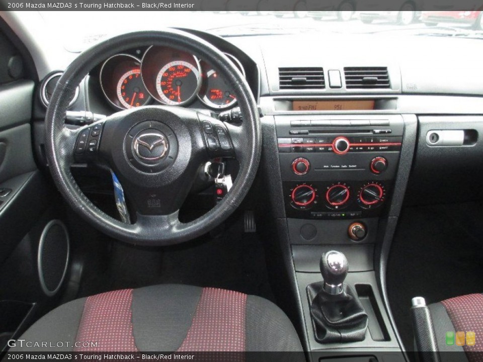 Black/Red Interior Dashboard for the 2006 Mazda MAZDA3 s Touring Hatchback #76599760