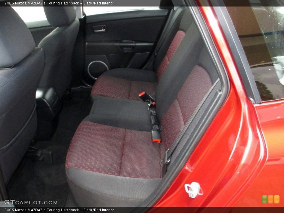 Black/Red Interior Rear Seat for the 2006 Mazda MAZDA3 s Touring Hatchback #76600099