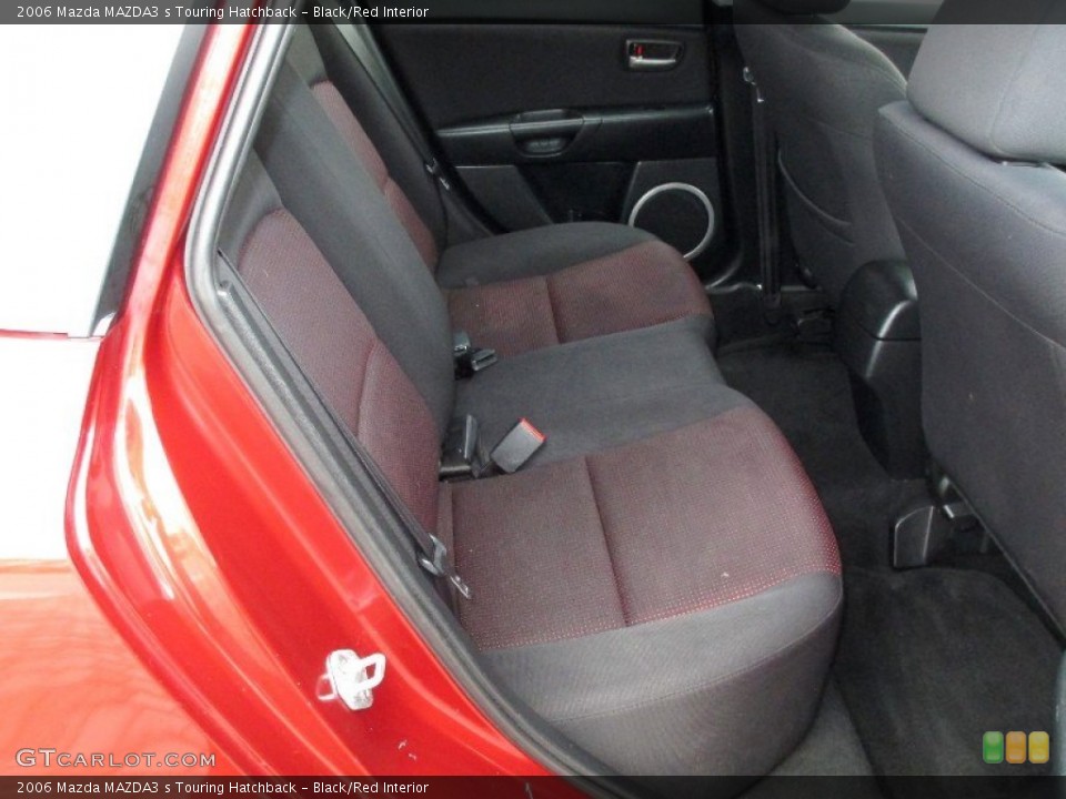Black/Red Interior Rear Seat for the 2006 Mazda MAZDA3 s Touring Hatchback #76600145