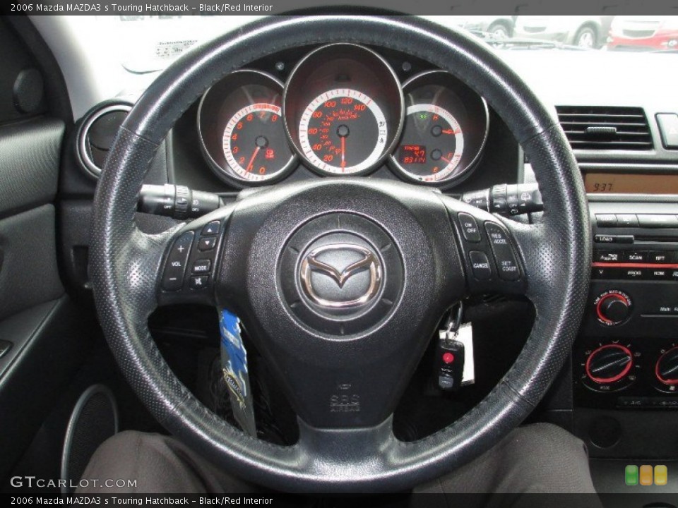 Black/Red Interior Steering Wheel for the 2006 Mazda MAZDA3 s Touring Hatchback #76600168