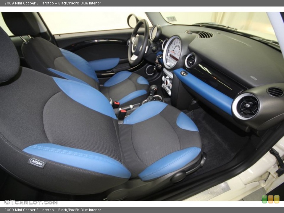 Black/Pacific Blue Interior Front Seat for the 2009 Mini Cooper S Hardtop #76601799
