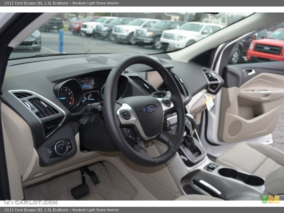 Medium Light Stone Interior Dashboard for the 2013 Ford Escape SEL 1.6L EcoBoost #76604551