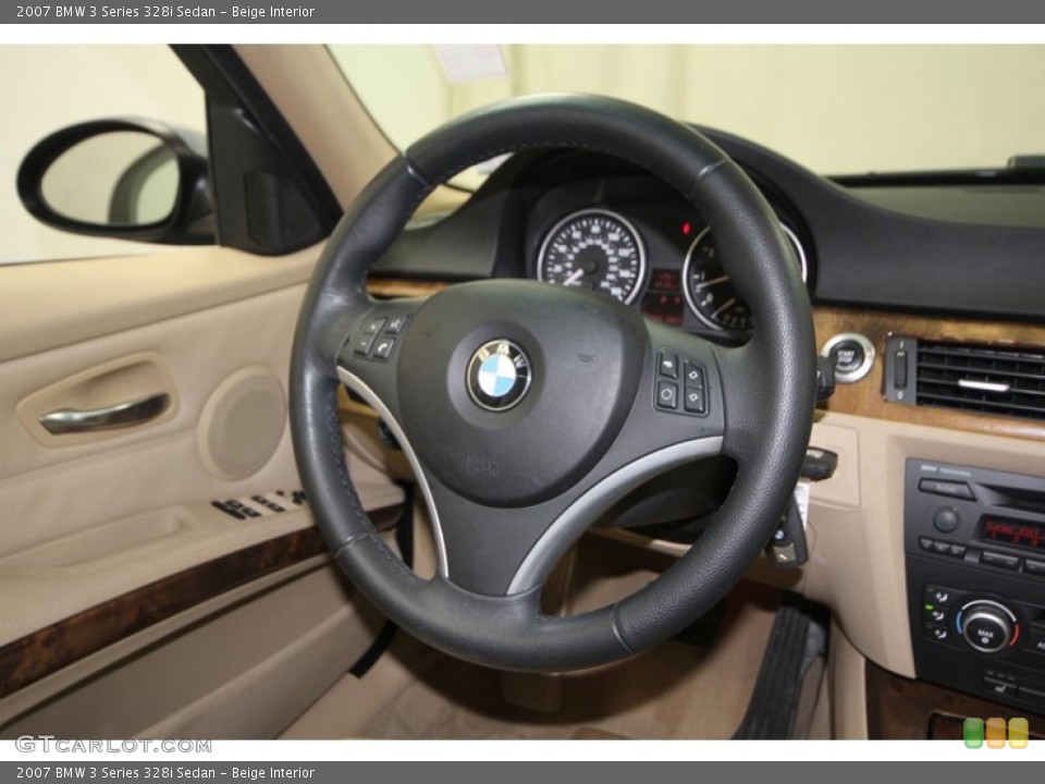 Beige Interior Steering Wheel for the 2007 BMW 3 Series 328i Sedan #76607119