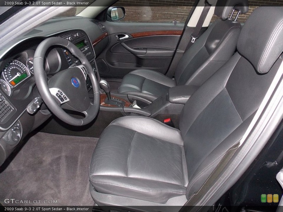 Black Interior Front Seat for the 2009 Saab 9-3 2.0T Sport Sedan #76613408