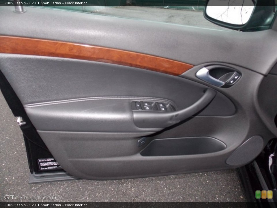 Black Interior Door Panel for the 2009 Saab 9-3 2.0T Sport Sedan #76613443