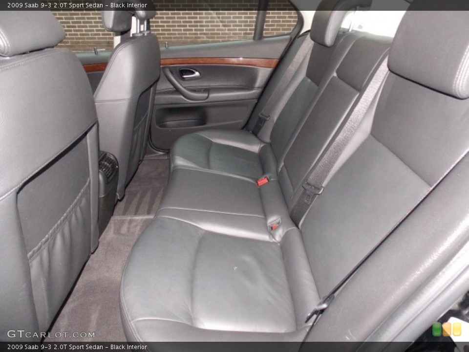 Black Interior Rear Seat for the 2009 Saab 9-3 2.0T Sport Sedan #76613483
