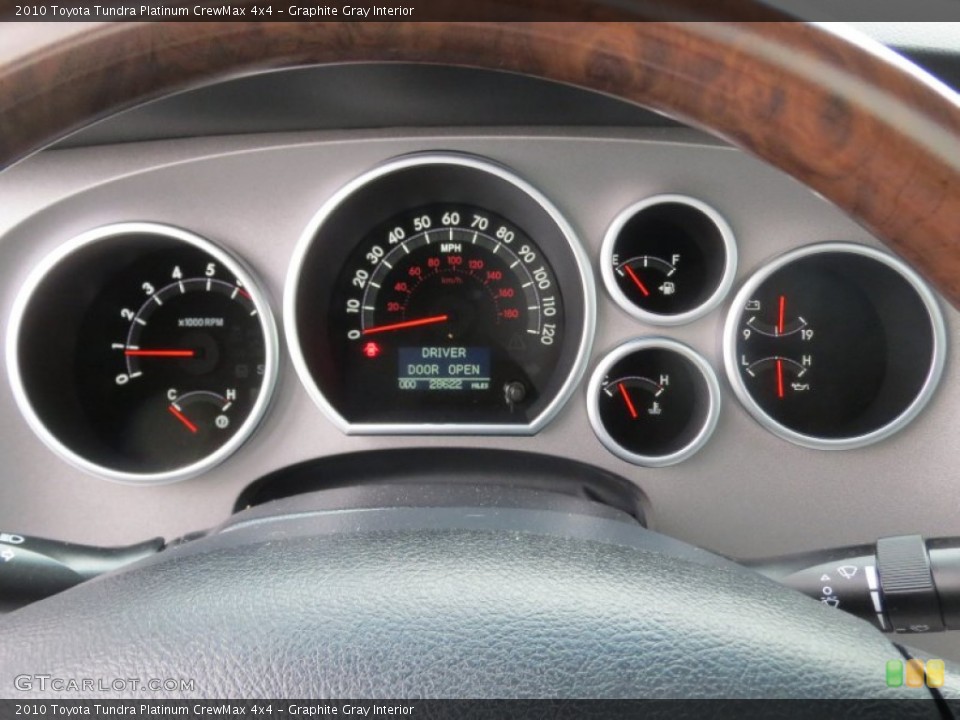 Graphite Gray Interior Gauges for the 2010 Toyota Tundra Platinum CrewMax 4x4 #76613546