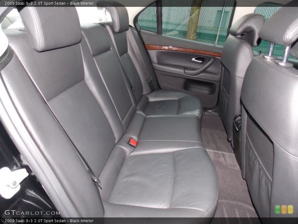 Black Interior Rear Seat for the 2009 Saab 9-3 2.0T Sport Sedan #76613547