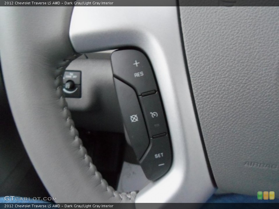 Dark Gray/Light Gray Interior Controls for the 2012 Chevrolet Traverse LS AWD #76613716