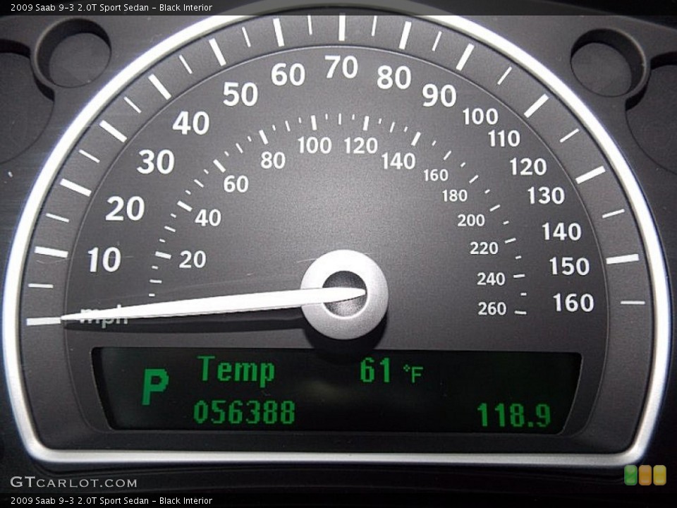 Black Interior Gauges for the 2009 Saab 9-3 2.0T Sport Sedan #76613731