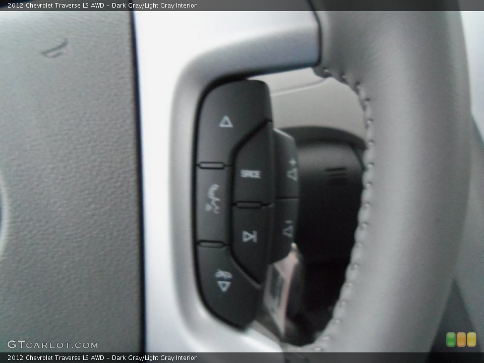 Dark Gray/Light Gray Interior Controls for the 2012 Chevrolet Traverse LS AWD #76613735