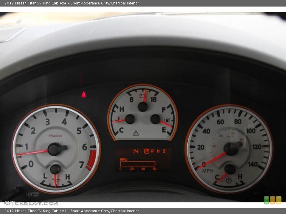 Sport Apperance Gray/Charcoal Interior Gauges for the 2012 Nissan Titan SV King Cab 4x4 #76614388