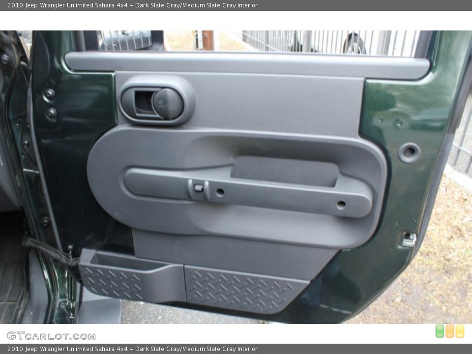Dark Slate Gray/Medium Slate Gray Interior Door Panel for the 2010 Jeep Wrangler Unlimited Sahara 4x4 #76617406