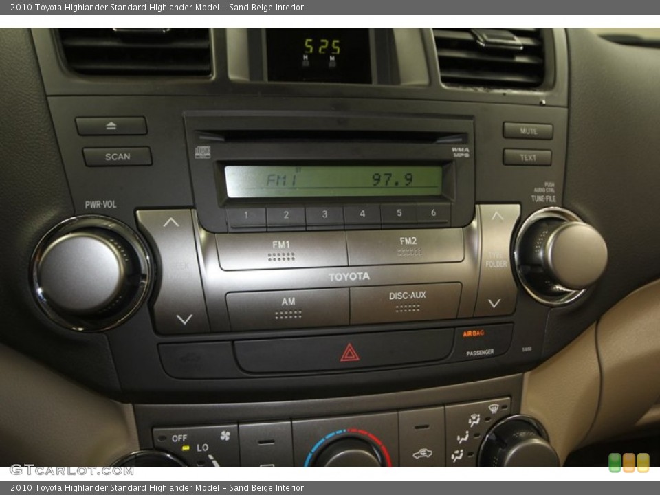 Sand Beige Interior Controls for the 2010 Toyota Highlander  #76620798
