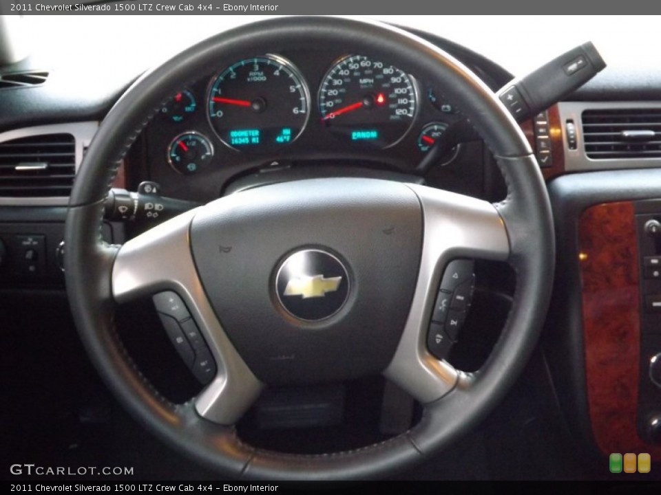 Ebony Interior Steering Wheel for the 2011 Chevrolet Silverado 1500 LTZ Crew Cab 4x4 #76623208