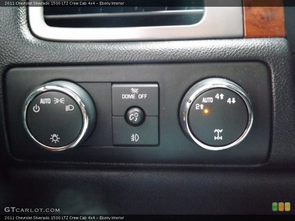 Ebony Interior Controls for the 2011 Chevrolet Silverado 1500 LTZ Crew Cab 4x4 #76623223