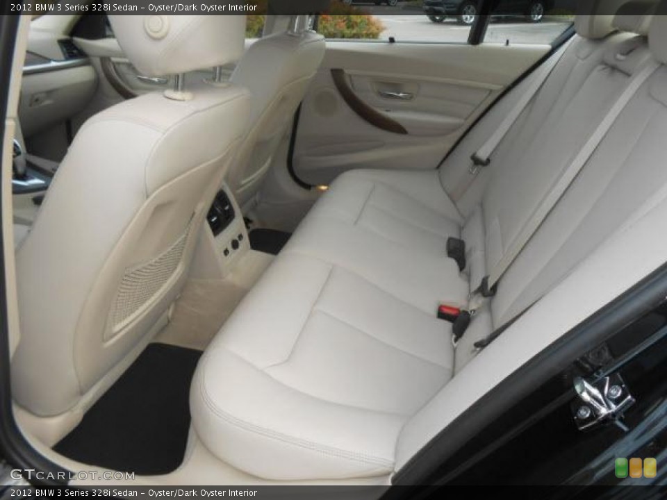 Oyster/Dark Oyster Interior Rear Seat for the 2012 BMW 3 Series 328i Sedan #76624899