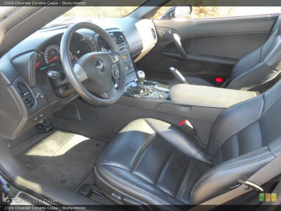 Ebony Interior Prime Interior for the 2009 Chevrolet Corvette Coupe #76626705