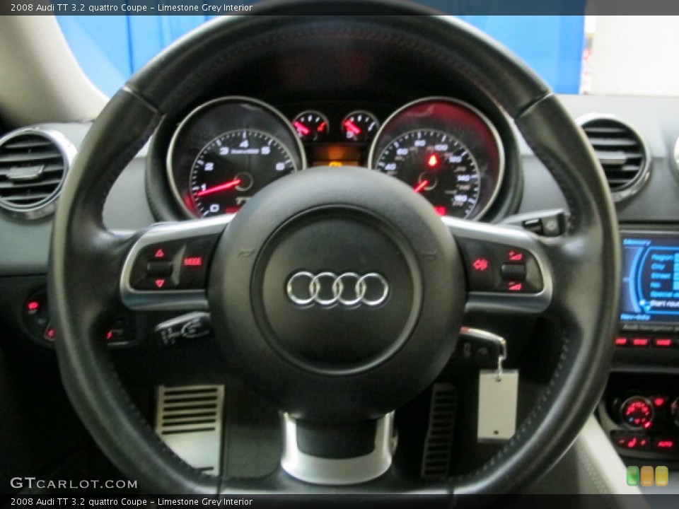 Limestone Grey Interior Steering Wheel for the 2008 Audi TT 3.2 quattro Coupe #76630815