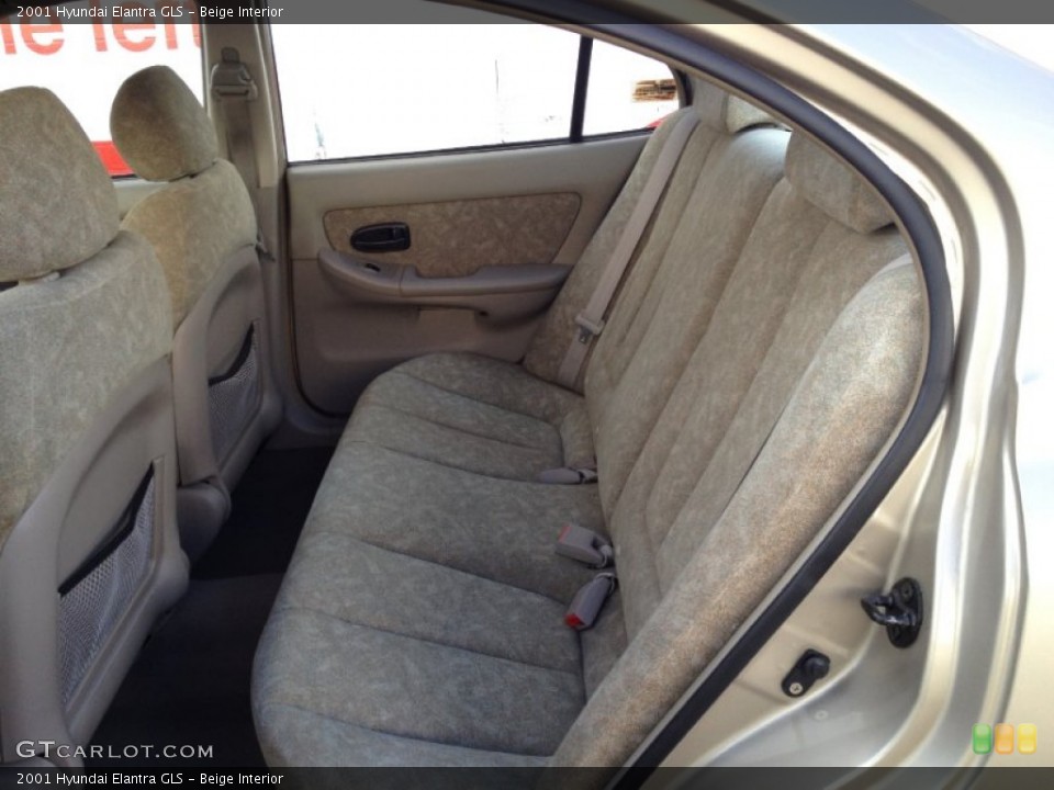 Beige Interior Rear Seat for the 2001 Hyundai Elantra GLS #76631496