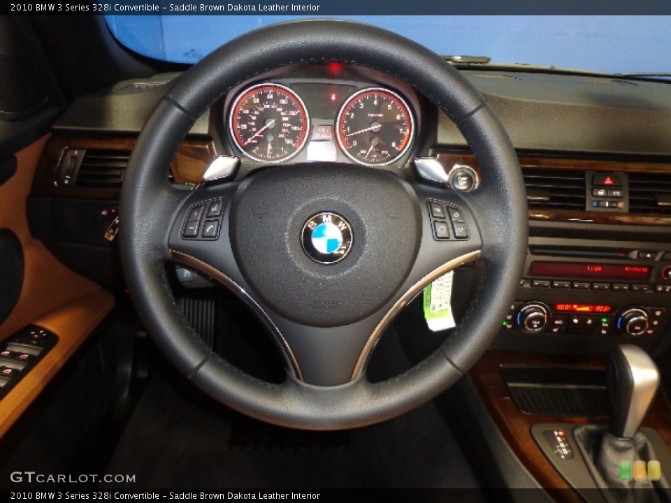 Saddle Brown Dakota Leather Interior Steering Wheel for the 2010 BMW 3 Series 328i Convertible #76631820