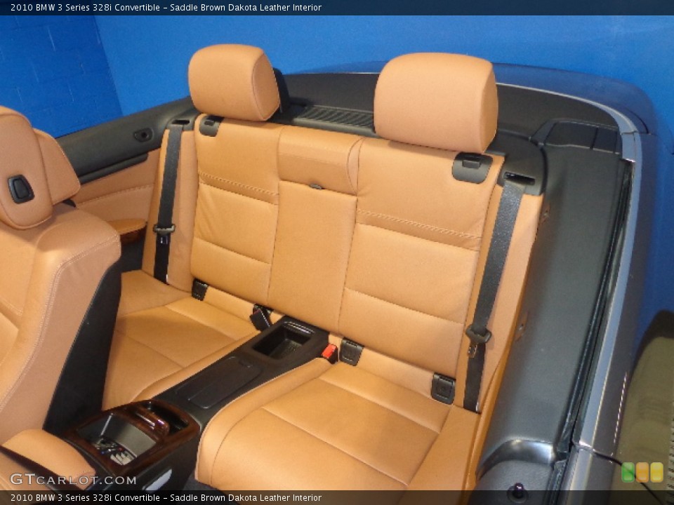 Saddle Brown Dakota Leather Interior Rear Seat for the 2010 BMW 3 Series 328i Convertible #76632147