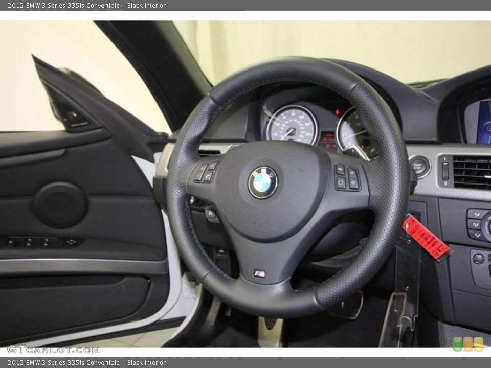 Black Interior Steering Wheel for the 2012 BMW 3 Series 335is Convertible #76635930