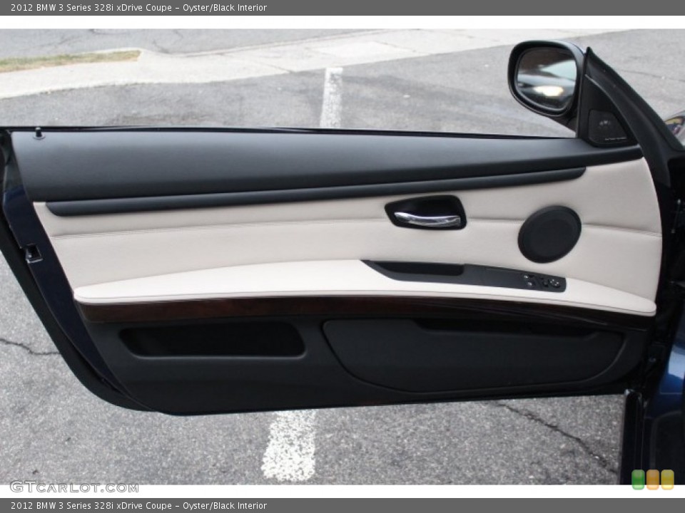 Oyster/Black Interior Door Panel for the 2012 BMW 3 Series 328i xDrive Coupe #76639359