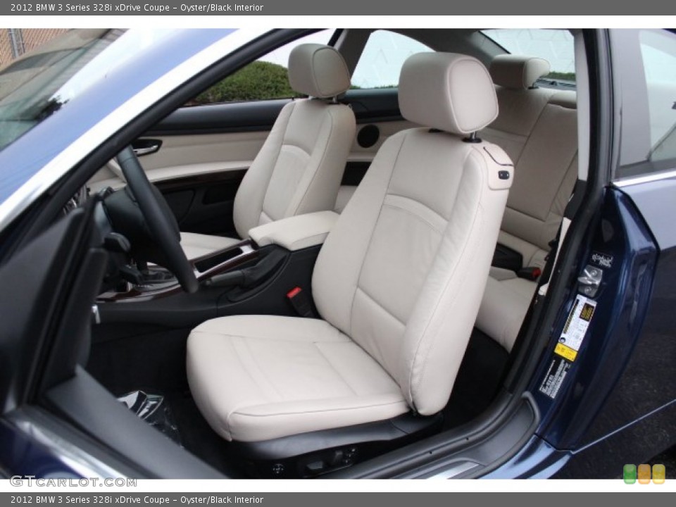 Oyster/Black Interior Front Seat for the 2012 BMW 3 Series 328i xDrive Coupe #76639416