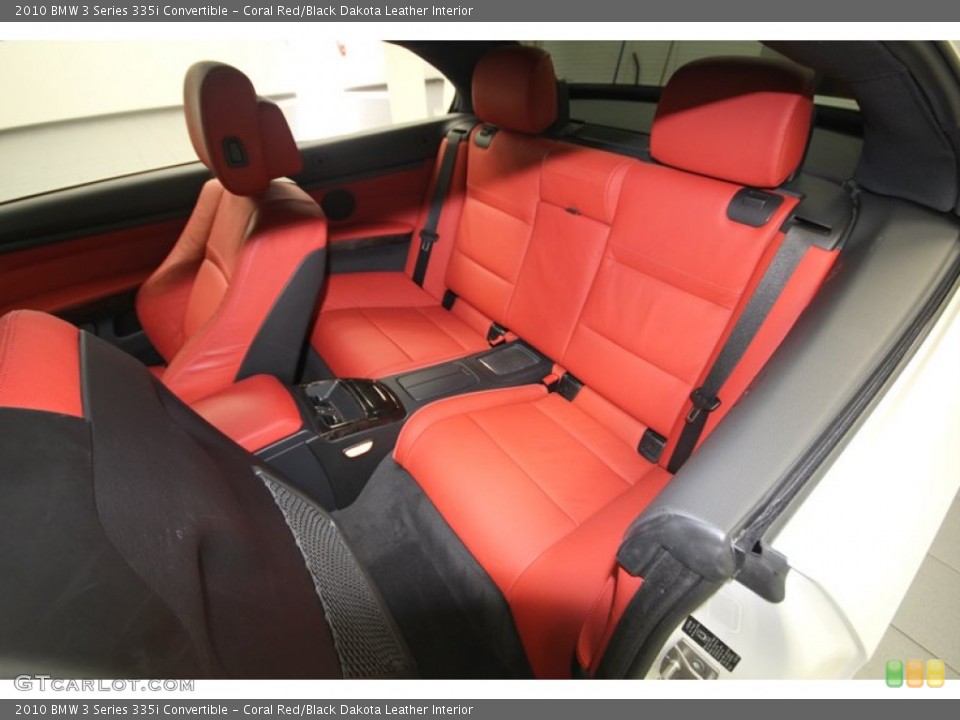 Coral Red/Black Dakota Leather Interior Rear Seat for the 2010 BMW 3 Series 335i Convertible #76644101