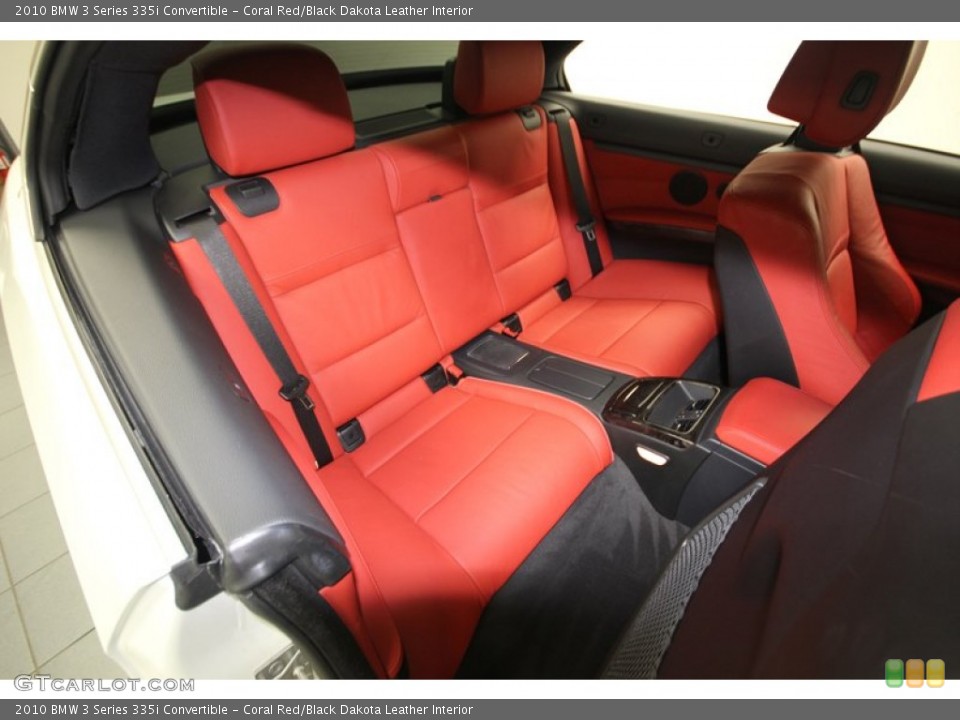 Coral Red/Black Dakota Leather Interior Rear Seat for the 2010 BMW 3 Series 335i Convertible #76644537
