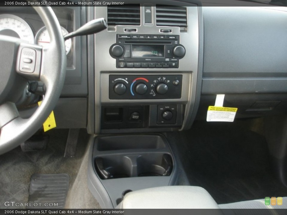 Medium Slate Gray Interior Controls for the 2006 Dodge Dakota SLT Quad Cab 4x4 #76644748
