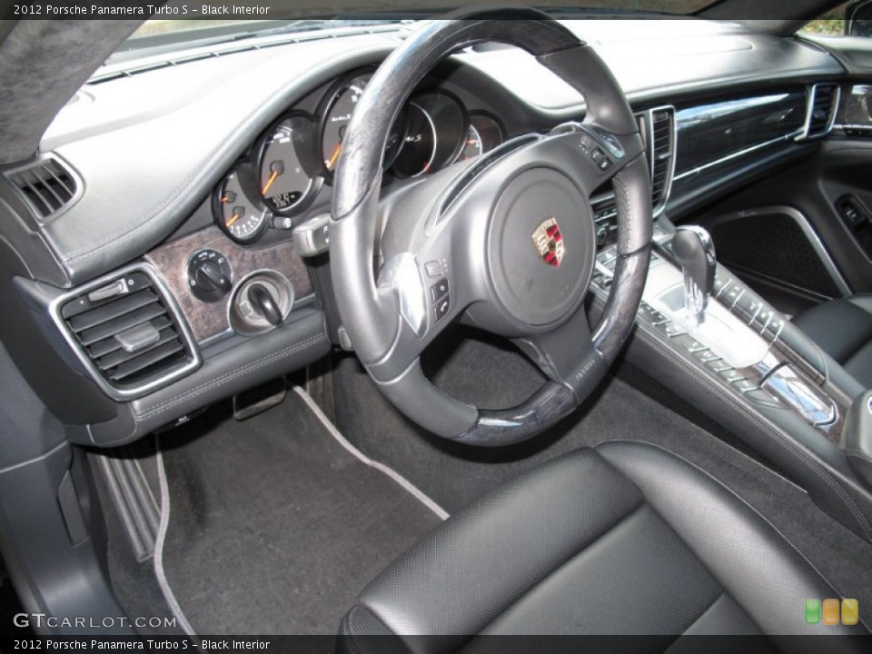 Black Interior Steering Wheel for the 2012 Porsche Panamera Turbo S #76645492