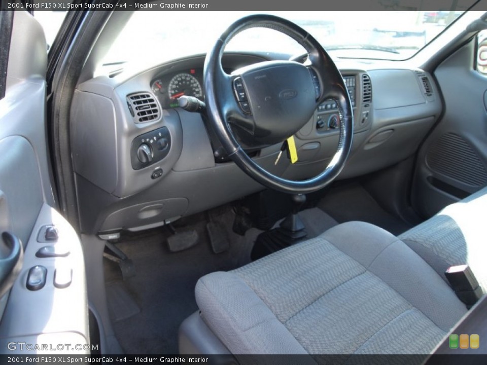 Medium Graphite Interior Dashboard for the 2001 Ford F150 XL Sport SuperCab 4x4 #76646092