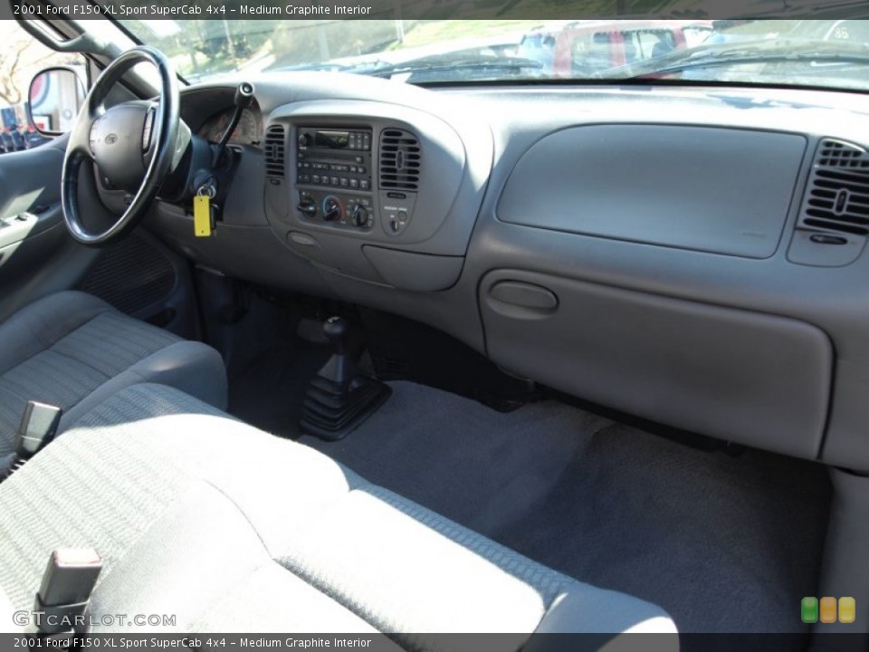 Medium Graphite Interior Dashboard for the 2001 Ford F150 XL Sport SuperCab 4x4 #76646205